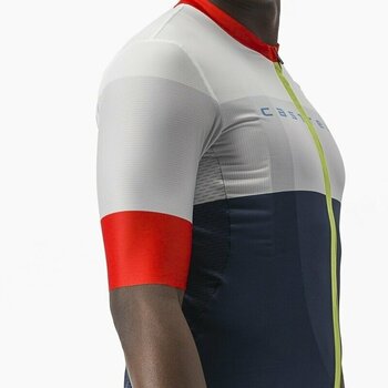 Cycling jersey Castelli Sezione Jersey Jersey Belgian Blue/Ivory-Mastice-Fiery Red M - 5