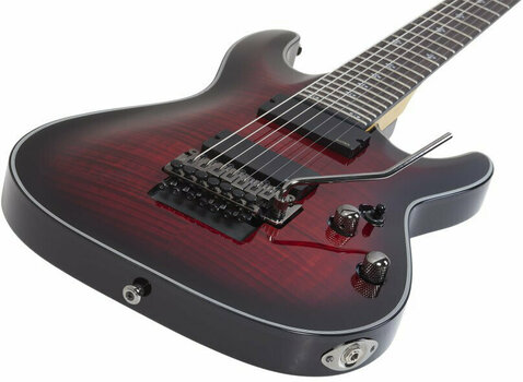 7-string Electric Guitar Schecter Damien Elite-7 FR Crimson Red Burst - 2