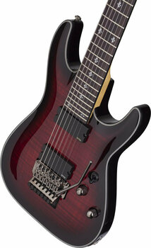 7-string Electric Guitar Schecter Damien Elite-7 FR Crimson Red Burst - 4