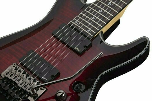 7-string Electric Guitar Schecter Damien Elite-7 FR Crimson Red Burst - 7