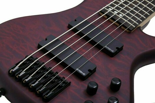 6-saitiger E-Bass, 6-Saiter E-Bass Schecter Stiletto Custom-6 Vampyre Red Satin - 6