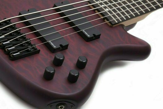 6-saitiger E-Bass, 6-Saiter E-Bass Schecter Stiletto Custom-6 Vampyre Red Satin - 7
