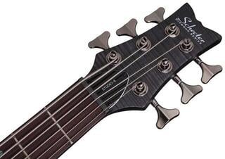 6-snarige basgitaar Schecter Stiletto Studio-6 See Thru Black Satin 6-snarige basgitaar - 5