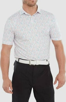 Риза за поло Footjoy Glass Print Mens Polo Shirt White S - 3