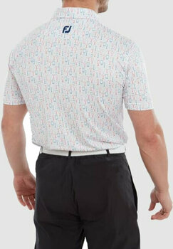 Camisa pólo Footjoy Glass Print Mens Polo Shirt White M - 4