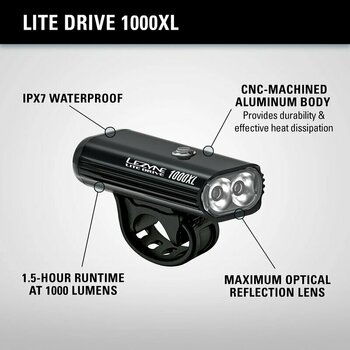 Велосипедна лампа Lezyne Lite Drive 1000XL 1000 lm Red/Hi Gloss Велосипедна лампа - 4