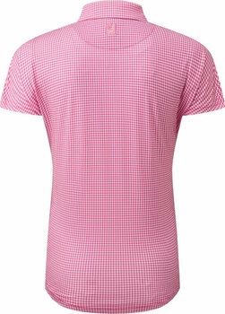 Polo Shirt Footjoy Houndstooth Print Cap Sleeve Womens Polo Shirt Hot Pink XS - 2