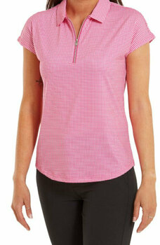 Polo Footjoy Houndstooth Print Cap Sleeve Womens Polo Shirt Hot Pink XS - 3