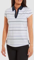 Rövid ujjú póló Footjoy Cap Sleeve Colour Block Womens White/Navy S Rövid ujjú póló - 2