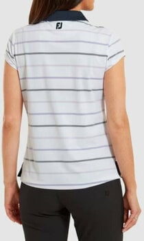 Camiseta polo Footjoy Cap Sleeve Colour Block Womens Polo Shirt White/Navy M - 4