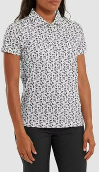 Camiseta polo Footjoy Floral Print Womens Polo Shirt Black M - 3