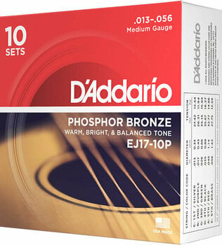 Cordes de guitares acoustiques D'Addario EJ17-10P - 3