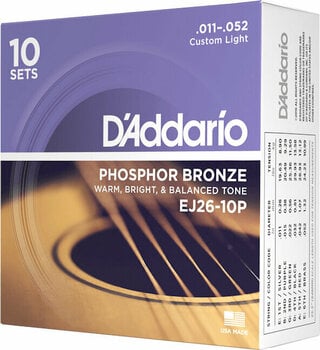 Akusztikus gitárhúrok D'Addario EJ26-10P - 3