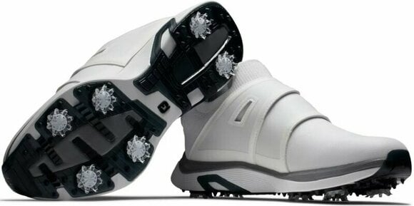 Calçado de golfe para homem Footjoy Hyperflex BOA Mens Golf Shoes White/White/Black 44,5 - 5