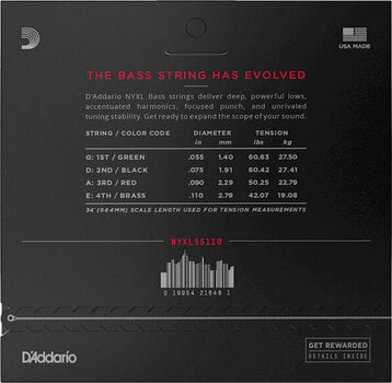 Saiten für E-Bass D'Addario NYXL55110 - 2