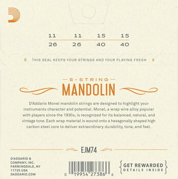 Mandoline Strings D'Addario EJM74 - 2