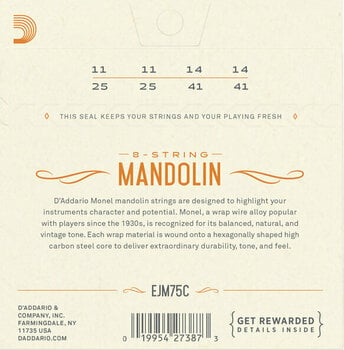 Χορδόνια για Μαντολίνο D'Addario EJM75C - 2