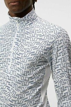 Luke Print Half Zip Midlayer, White - J Lindeberg Golf Outerwear