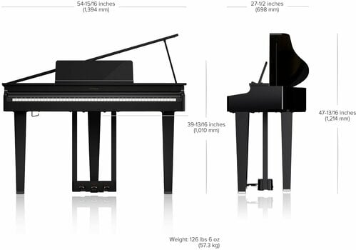 Digital Grand Piano Roland GP-3 Polished Ebony Digital Grand Piano - 11