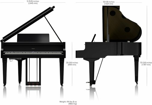 Digital Piano Roland GP-9M Polished Ebony Digital Piano - 12