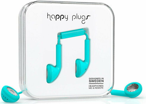 En la oreja los auriculares Happy Plugs Earbud Turquiose - 2