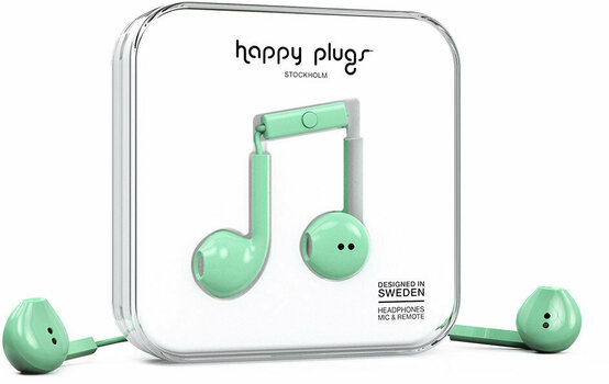 En la oreja los auriculares Happy Plugs Earbud Plus Mint - 2