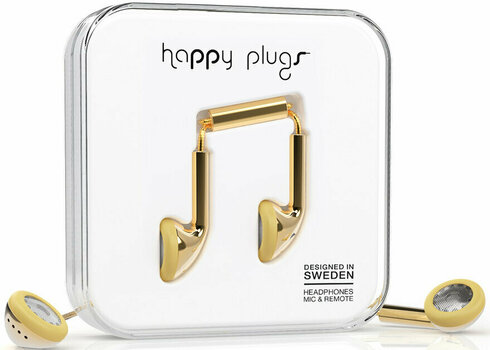In-Ear Headphones Happy Plugs Earbud Gold Deluxe Edition - 2