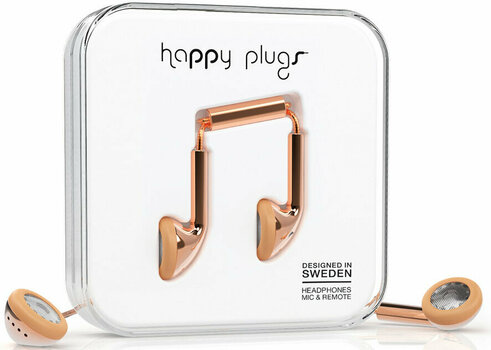 En la oreja los auriculares Happy Plugs Earbud Rose Deluxe Edition - 2