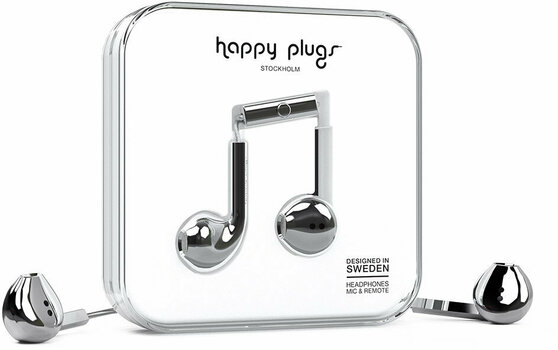 In-Ear Headphones Happy Plugs Earbud Plus Silver Deluxe Edition - 2