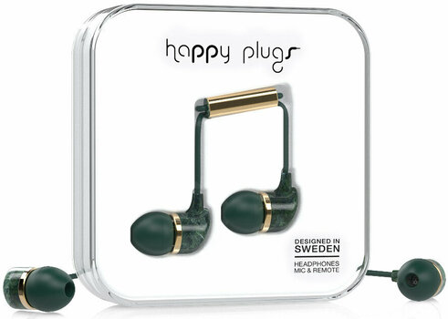 In-ear hoofdtelefoon Happy Plugs In-Ear Jade Green Marble - 2