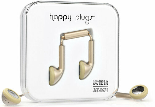 In-Ear-hovedtelefoner Happy Plugs Earbud Champagne Matte Deluxe Edition - 2
