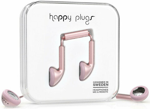 In-Ear Headphones Happy Plugs Earbud Pink Gold Matte Deluxe Edition - 2