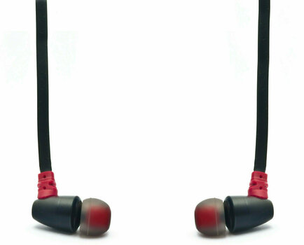 En la oreja los auriculares Brainwavz S0 ZERO In-Ear Earphone Headset Black-Red - 6