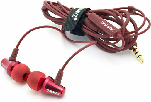 En la oreja los auriculares Brainwavz Jive Noise Isolating In-Ear Earphone with Mic/Remote Red - 5