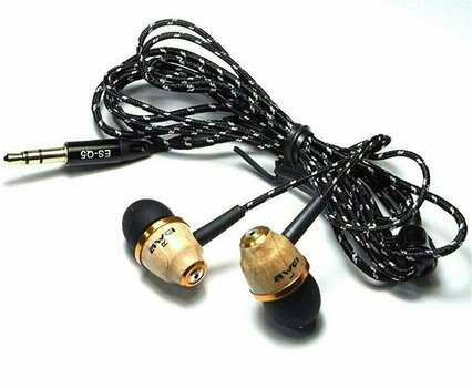 Ecouteurs intra-auriculaires AWEI ESQ5 Wood In-Ear Headphone Beige - 5