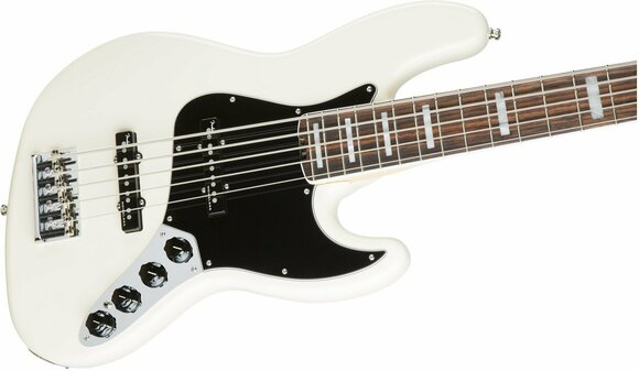5-snarige basgitaar Fender American Elite Jazz Bass V RW Olympic White - 3