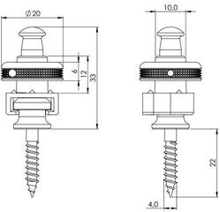 Strap Lock Schaller 14010601 M Strap Lock Ruthenium - 2