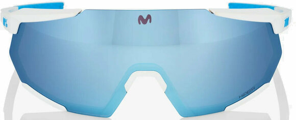 Occhiali da ciclismo 100% Racetrap 3.0 Movistar Team White/HiPER Blue Multilayer Mirror Lens Occhiali da ciclismo - 2