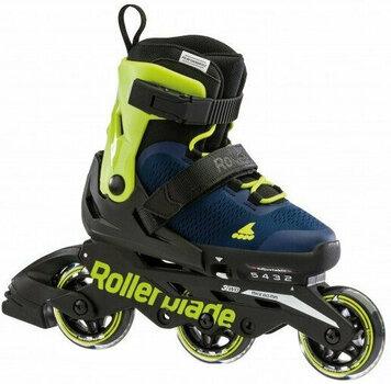 Kolieskové korčule Rollerblade Microblade 3WD JR Blue Royal/Lime 28-32 Kolieskové korčule - 3