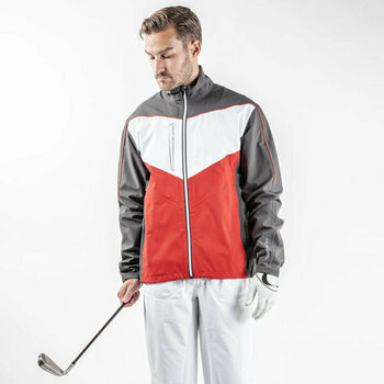 Waterproof Jacket Galvin Green Armstrong Mens Jacket Forged Iron/Red/White L - 6