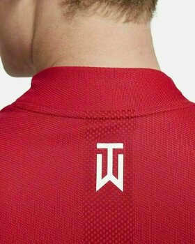 Nike Dri Fit ADV Tiger Woods Mens Mock Neck Golf Polo Gym Red