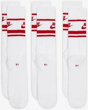 Chaussettes Nike Sportswear Everyday Essential Crew Socks 3-Pack Chaussettes White/University Red/University Red XL - 3