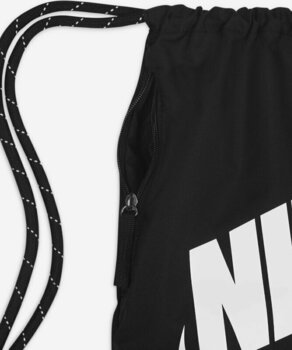 Lifestyle ruksak / Taška Nike Heritage Drawstring Bag Black/Black/White 10 L Vrecko na prezuvky - 4