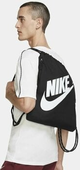 Lifestyle-rugzak / tas Nike Heritage Drawstring Bag Black/Black/White 10 L Gymsack - 7