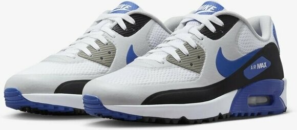 Chaussures de golf pour hommes Nike Air Max 90 G Mens Golf Shoes White/Black/Photon Dust/Game Royal 47,5 - 5