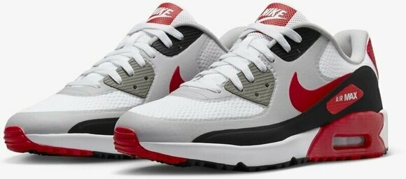 Férfi golfcipők Nike Air Max 90 G Mens Golf Shoes White/Black/Photon Dust/University Red 42 - 4
