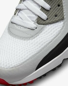 Chaussures de golf pour hommes Nike Air Max 90 G Mens Golf Shoes White/Black/Photon Dust/University Red 42,5 - 6
