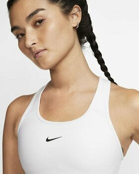 Fitness-undertøj Nike Dri-Fit Swoosh Womens Medium-Support 1-Piece Pad Sports Bra White/Black XS Fitness-undertøj - 2