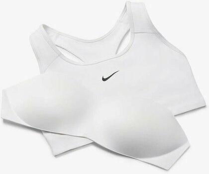 Fitness-undertøj Nike Dri-Fit Swoosh Womens Medium-Support 1-Piece Pad Sports Bra White/Black XS Fitness-undertøj - 5