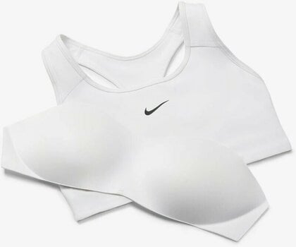 Donje rublje za fitnes Nike Dri-Fit Swoosh Womens Medium-Support 1-Piece Pad Sports Bra White/Black S Donje rublje za fitnes - 5